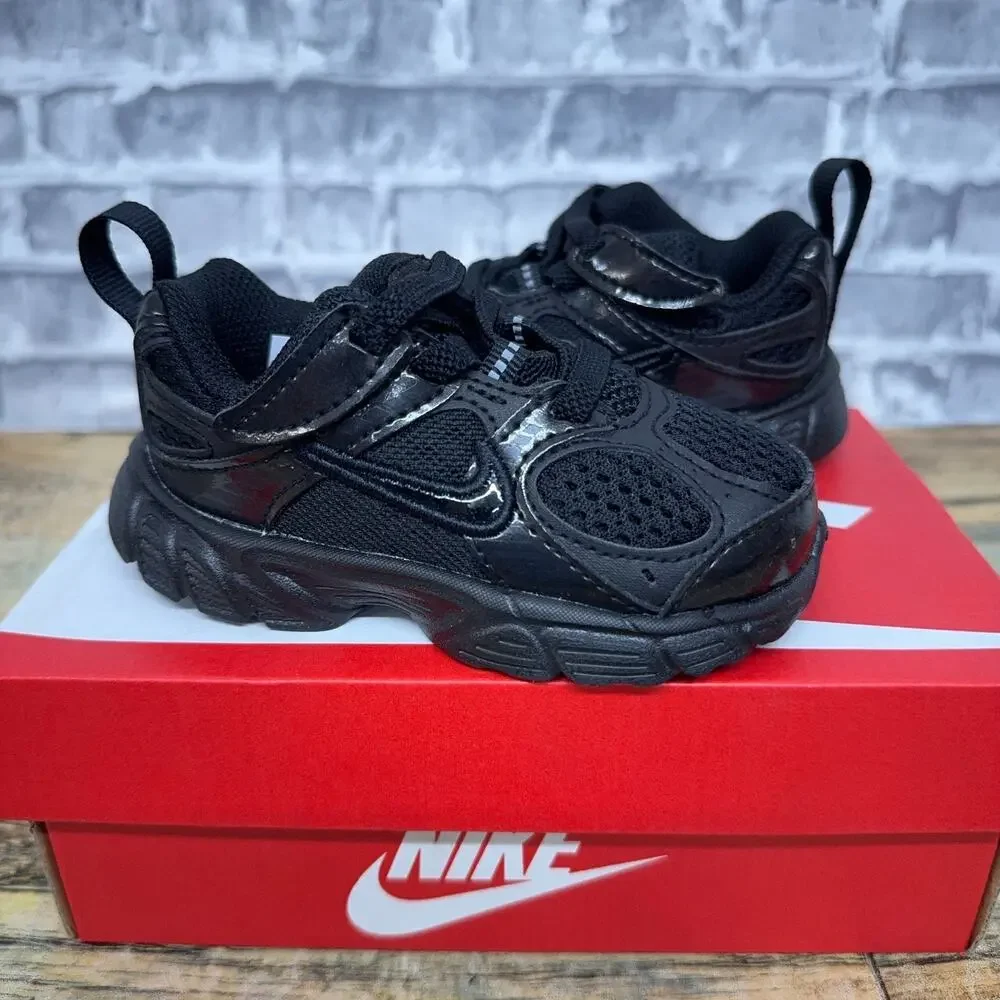 Nike V5 RNR (TD) Triple Black Lace Mesh Sneaker HQ6413-002 Baby Size 5C New